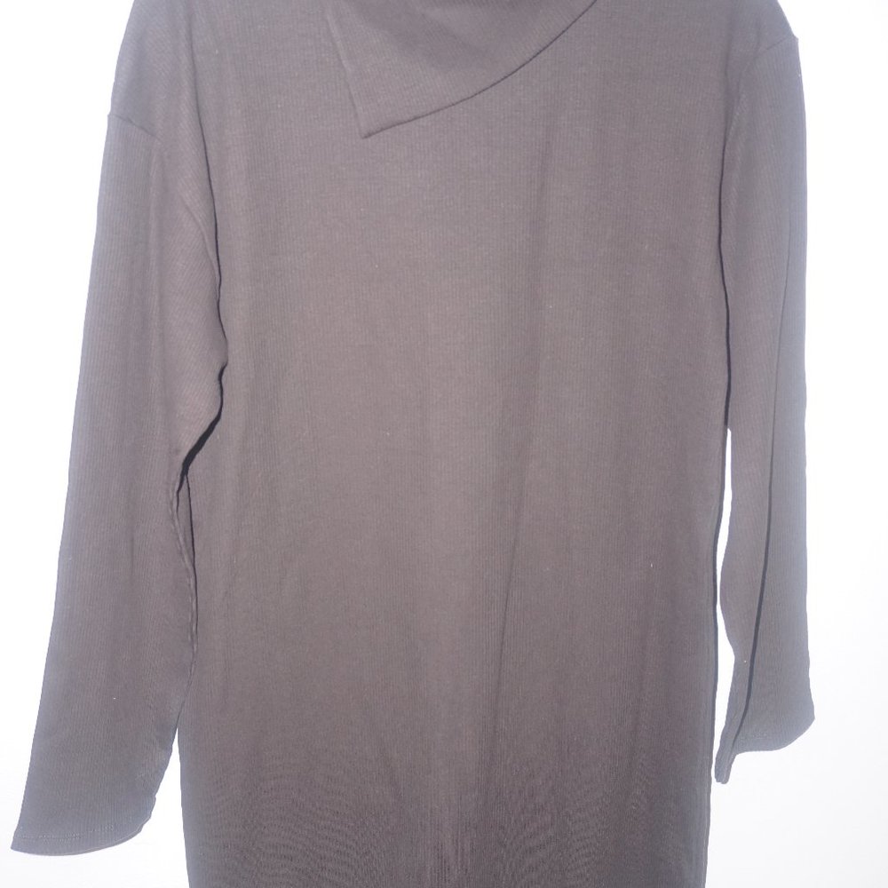 NEW Zara Asymmetrical Collar Long Sleeve Sweater Dress NWT - Picture 4 of 11